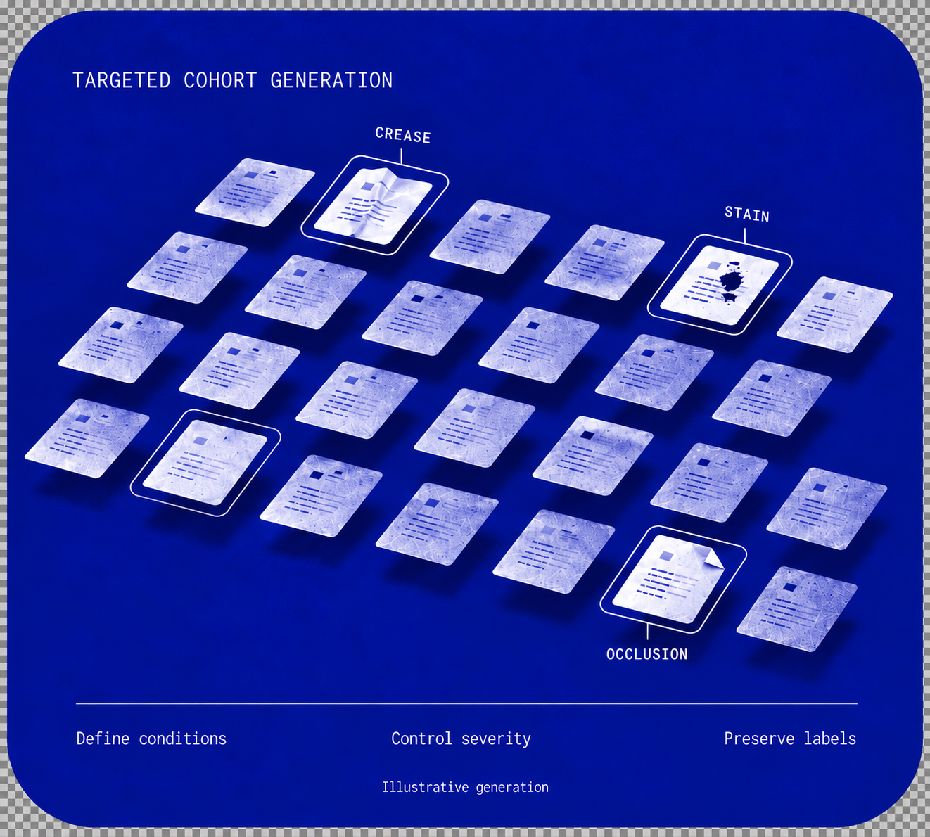 Textured synthetic document cohorts with controlled variation